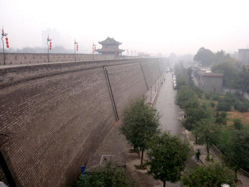Interior view of the fortress wall from a corner.